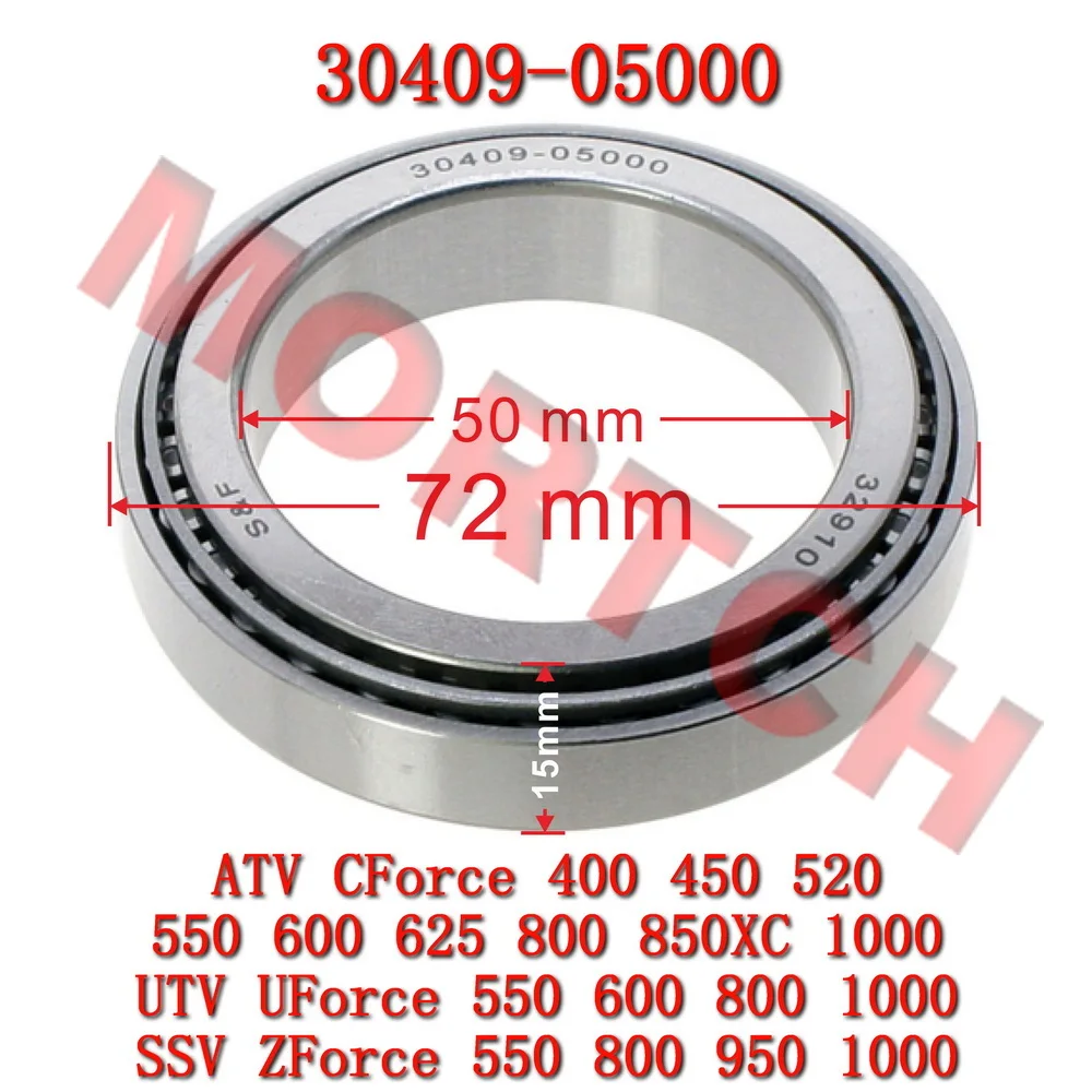

Bearing 32910 for Front Rear Axle 30409-05000 CFmoto CForce UForce ZForce 950 1000 EPS Touring Sport R Pro Highland XL Alpine