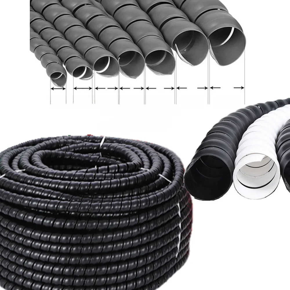 Tube d'enroulement 1/2/5M 8/10/12/16/20mm, organisateur de fil, manchon de Protection de câble, manchon de Protection de Tube, protecteur d'enroulement en spirale