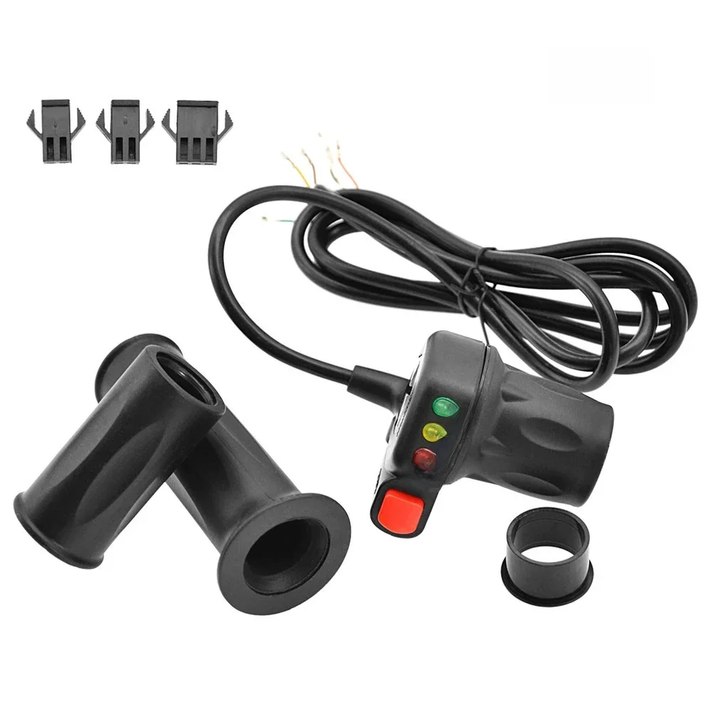 AliExpress NONE 36V/48V Ebike Twist Throttle Handle Right and Left Electric Bike Handlebar Throttle Grip with Battery Indicator Power Switch