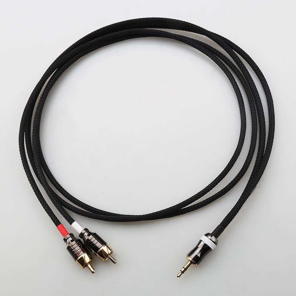 

Japan Canare 25 AWG 3.5mm Jack 1/8" TRS to Dual RCA for Active Speaker Hivi H4/H5