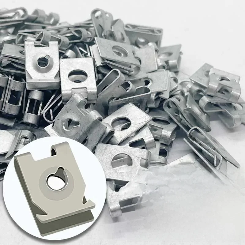Crampons autotaraudeurs Type U Clips ST4.8 écrous à pression 65Mn acier à ressort pour voiture moto Auto garde-boue pince à barbe