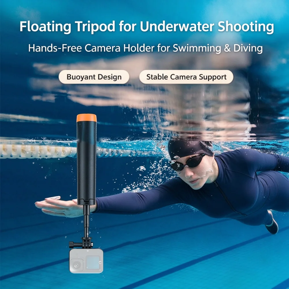 FANGTUOSI Rozkładany Statyw Podwodny z Funkcją Wyporności, Kijek do Selfie, Odpowiedni dla GoPro, Insta360, DJI OSMO i Akcesoriów do Kamer Sportowych — zdjęcie produktu 5
