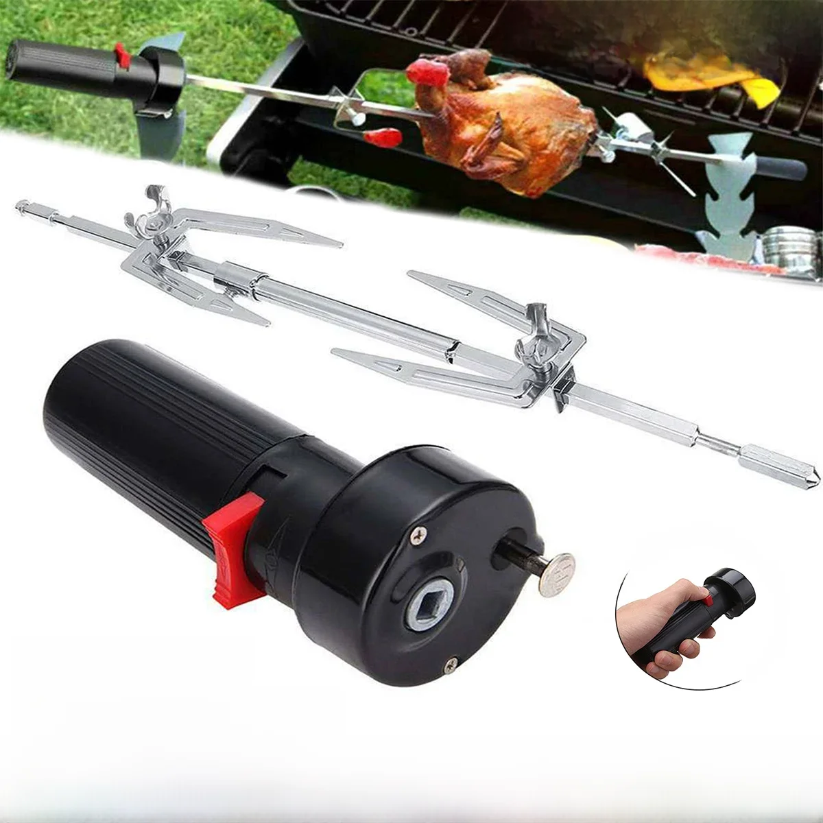 Tige de gril de rôtissoire de Barbecue électrique 1.5V D taille Barbecue rôtissoire moteur de rotateur Durable tige de gril de rôtissoire de Barbecue électrique