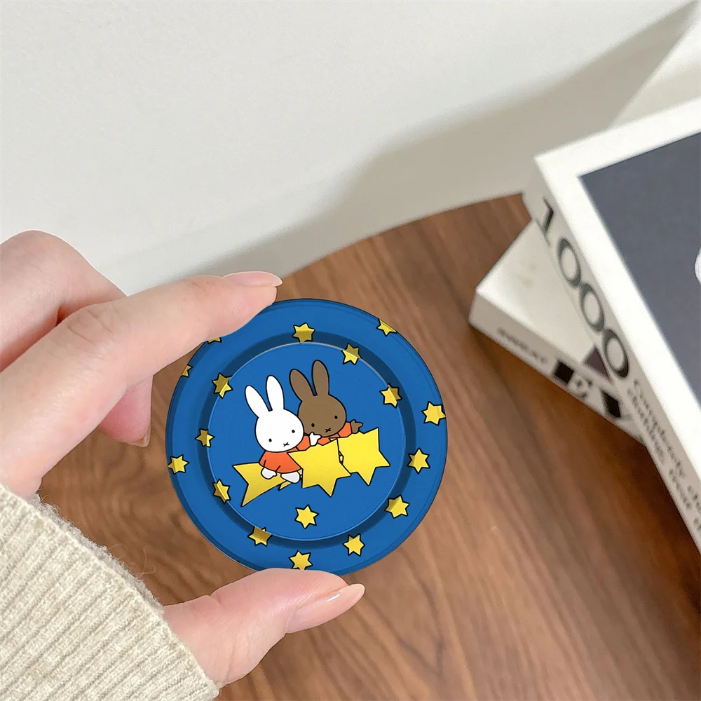 

New INS Korea Cute Miffy Rabbit Magnetic Airbag Telescopic Phone Stand Magsafe Portable Magnetic Stand Birthday Gift
