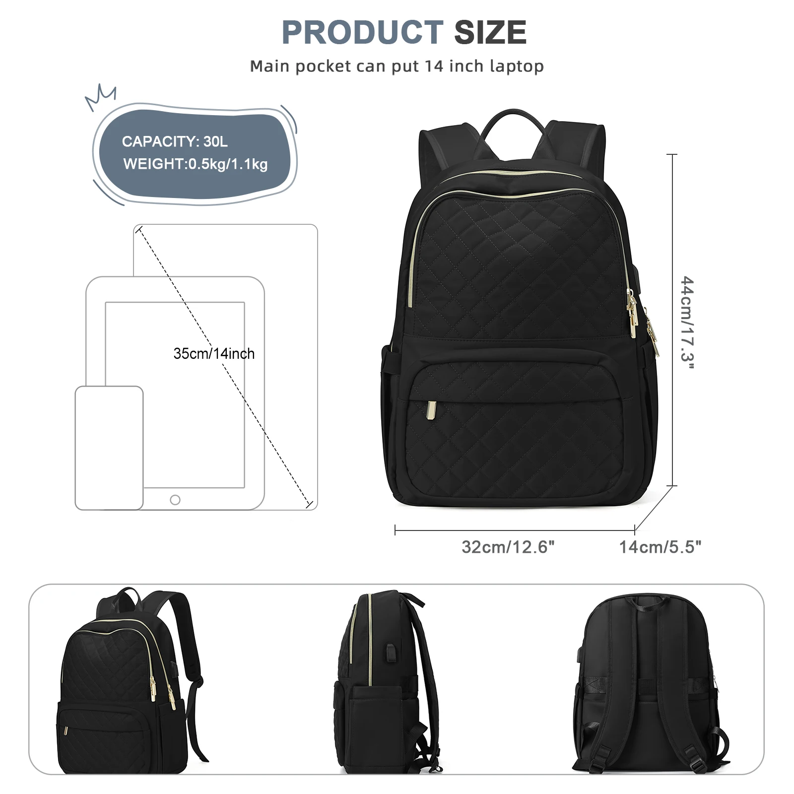 Laptop Backpack for Women Computer Bag Casual Notebook Back packs for Work Travel Business Trip College Backpack Practical Gift