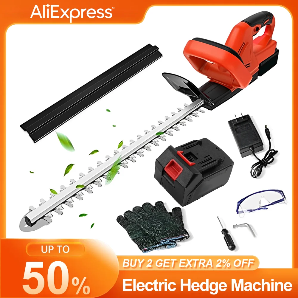 21V Cordless Hedge Trimmer 22 Inch Electric Hedge Trimmer with  Battery & Charger with Dual Action Blade 3/5