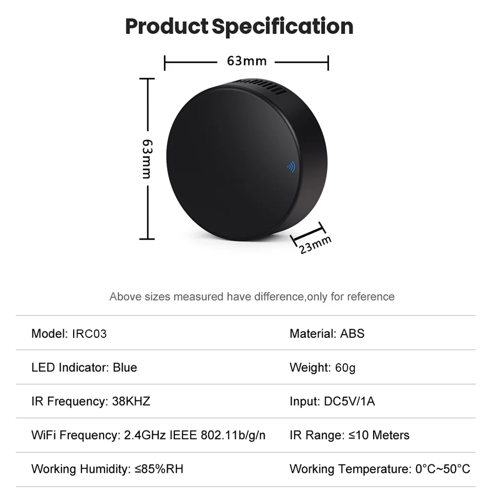 Tuya app universal 433MHZ IR+RF Learning Function IR Blaster Smart Wifi IR Remote Control for AC TV