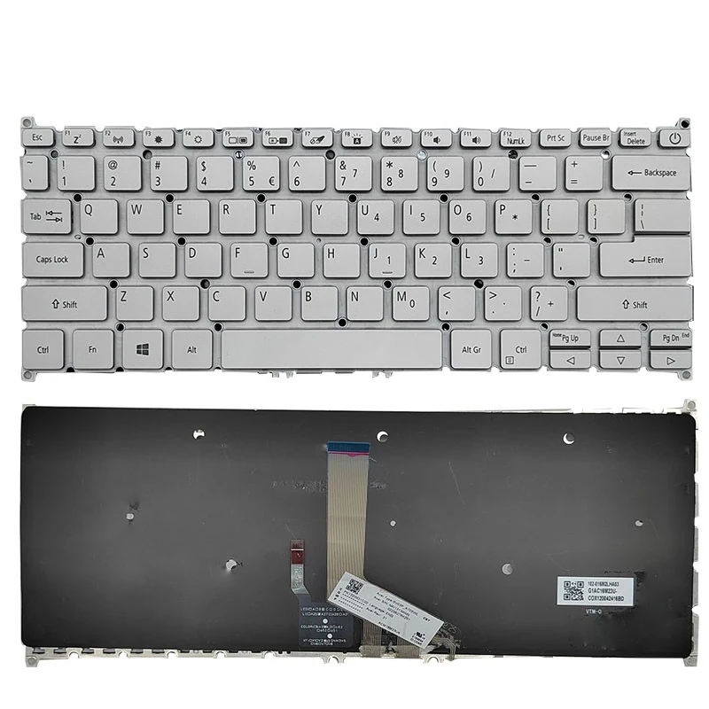 New US Layout Keyboard With Backlight For Acer Swift SF314-42 SF314-42-R5NF N19C4 N19H4 SF314-57G-52XG Silver