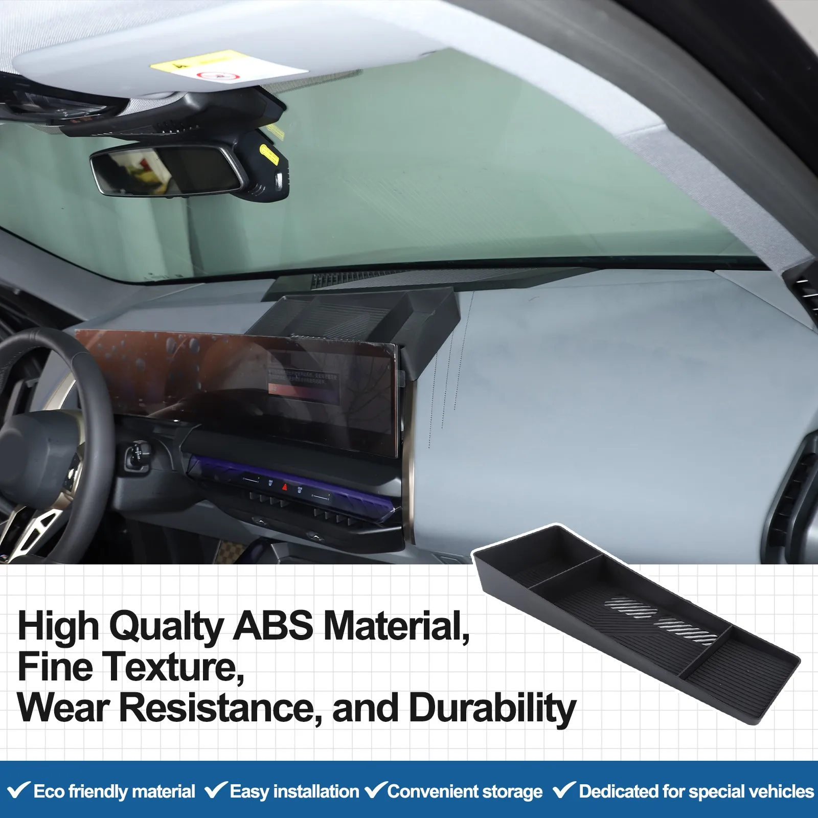 

ABS Car Armrest Box Storage Box Tray For BMW X3 G45 2025+ Navigation Screen Back Storage Box Wireless Storage Slot Container