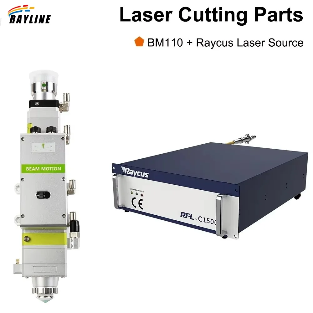 Raycus RFL-C1500S Laser Source for Fiber Laser Cutting Machine Raytools BM110 Laser Cutting Head 0-3.3kW 2D Cutting Head