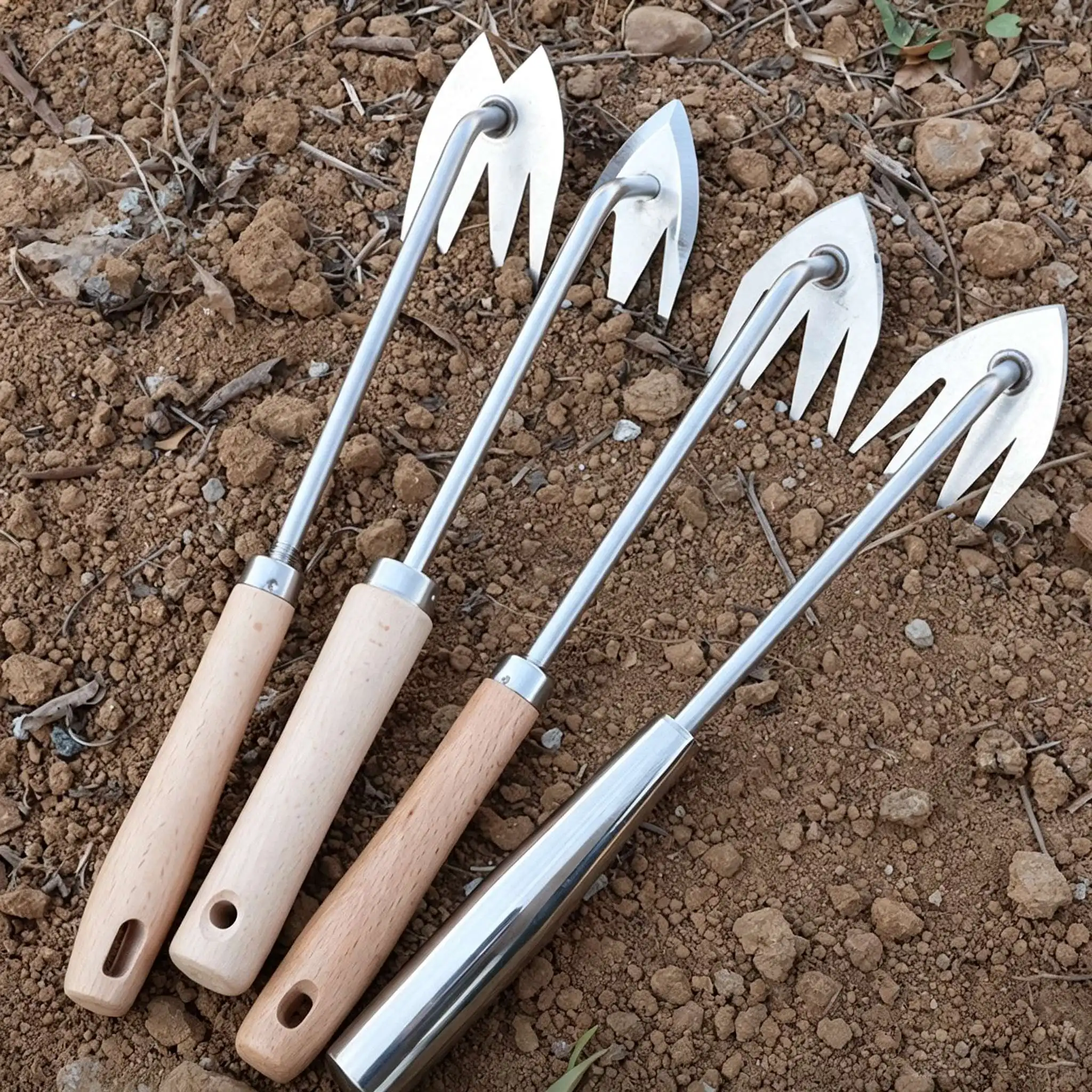 Stainless Steel Grass Rooting Weeding Tool Garden Hook Puller With Handle For Easily Removing Weeds Planting Shovel Harvesting