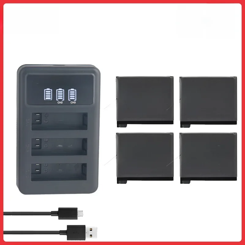 4 pièces 1600mAh pour batterie GoPro fore4 Hero4 + chargeur pour go pro AHDBT-401 HERO4 noir argent accessoires de caméra d'action