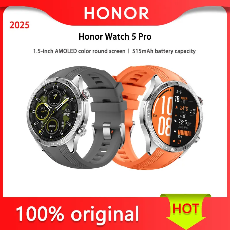 

Honor Watch 5 Pro Bluetooth Edition Health on your wrist,full vitality1.5-inch AMOLED color round screen 515mAh battery capa