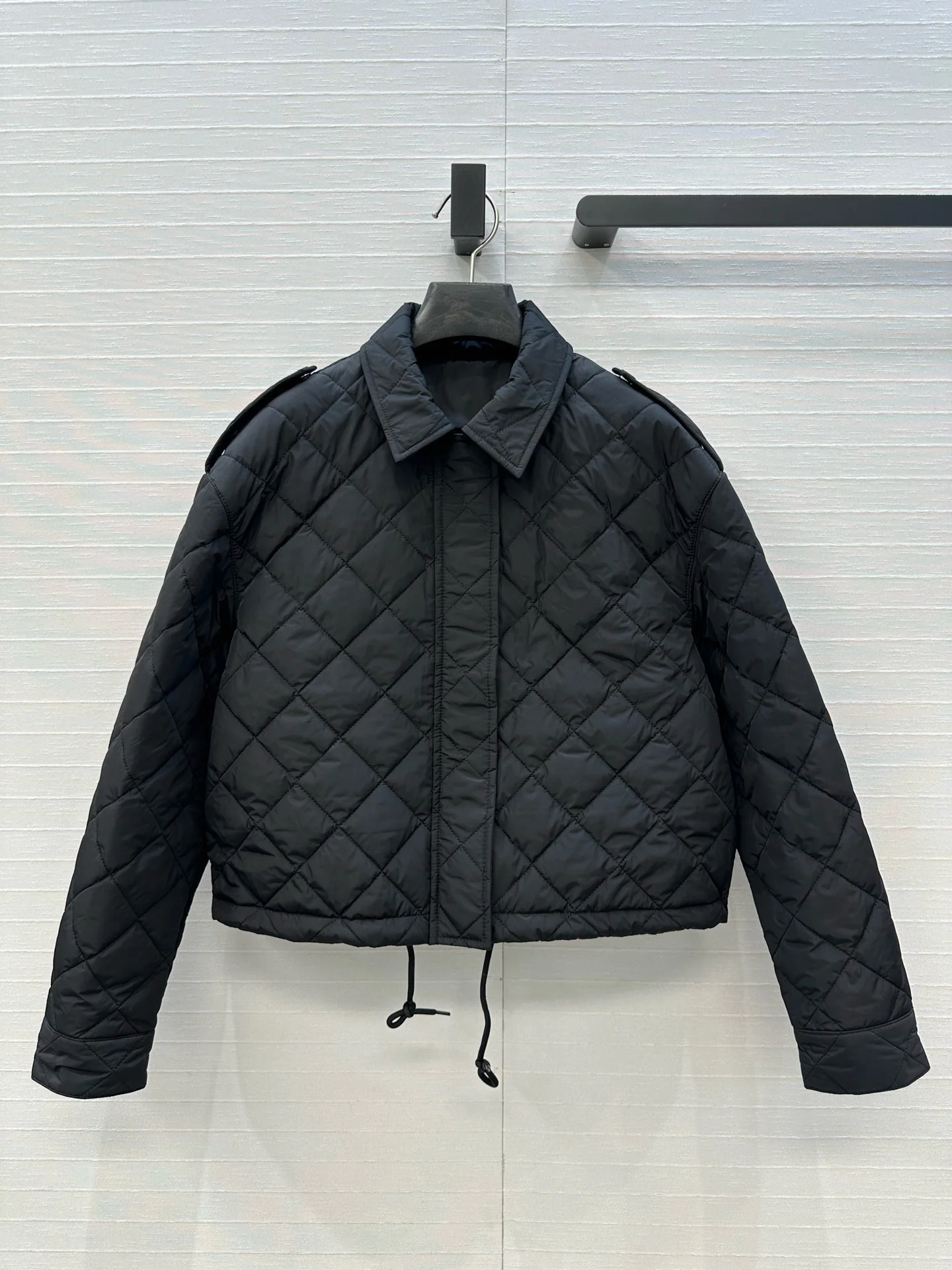 

2025 New Product Double sided Diamond Quilted Cotton Short Coat H-shaped Drawstring Adjustment British Style Versatile Handsome