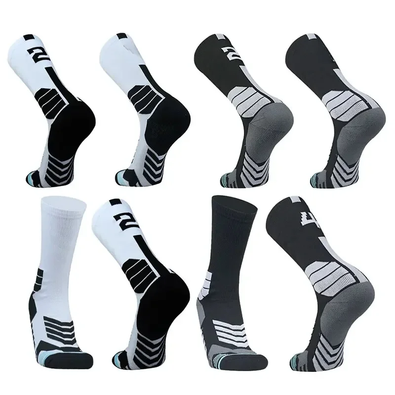 AliExpress NONE High Quality Elite Basketball Socks Compression Men's Cycling Socks With Number Adults Towel Bottom Outdoor Sports Socks Unisex