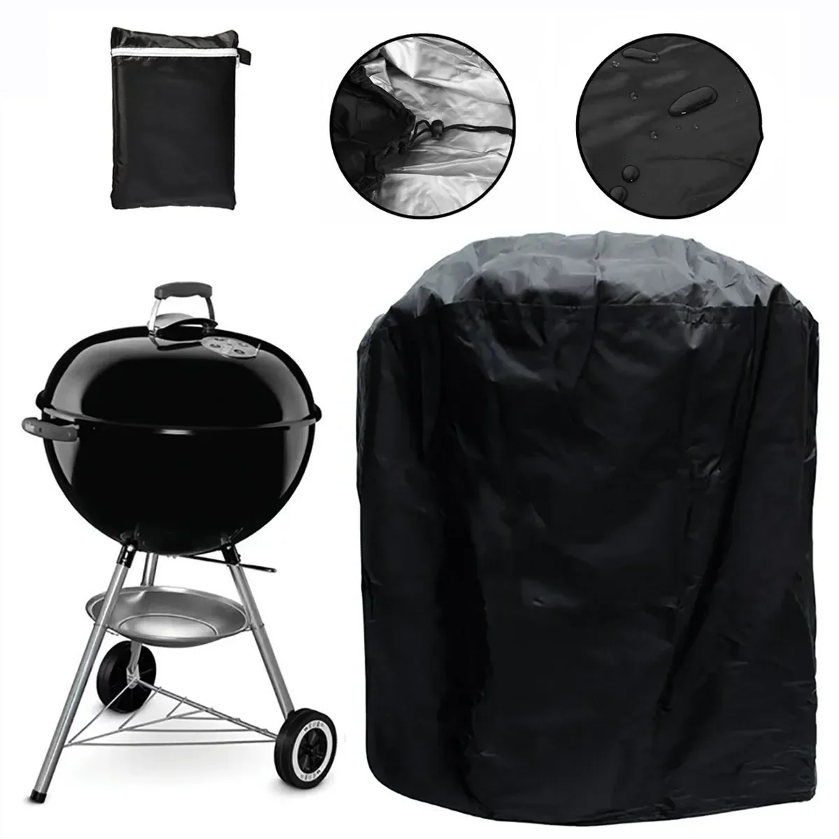 Juste de protection pour barbecue Weber, imperméable à l'eau et à la poussière, protection contre la pluie, ronde, accessoires de camping