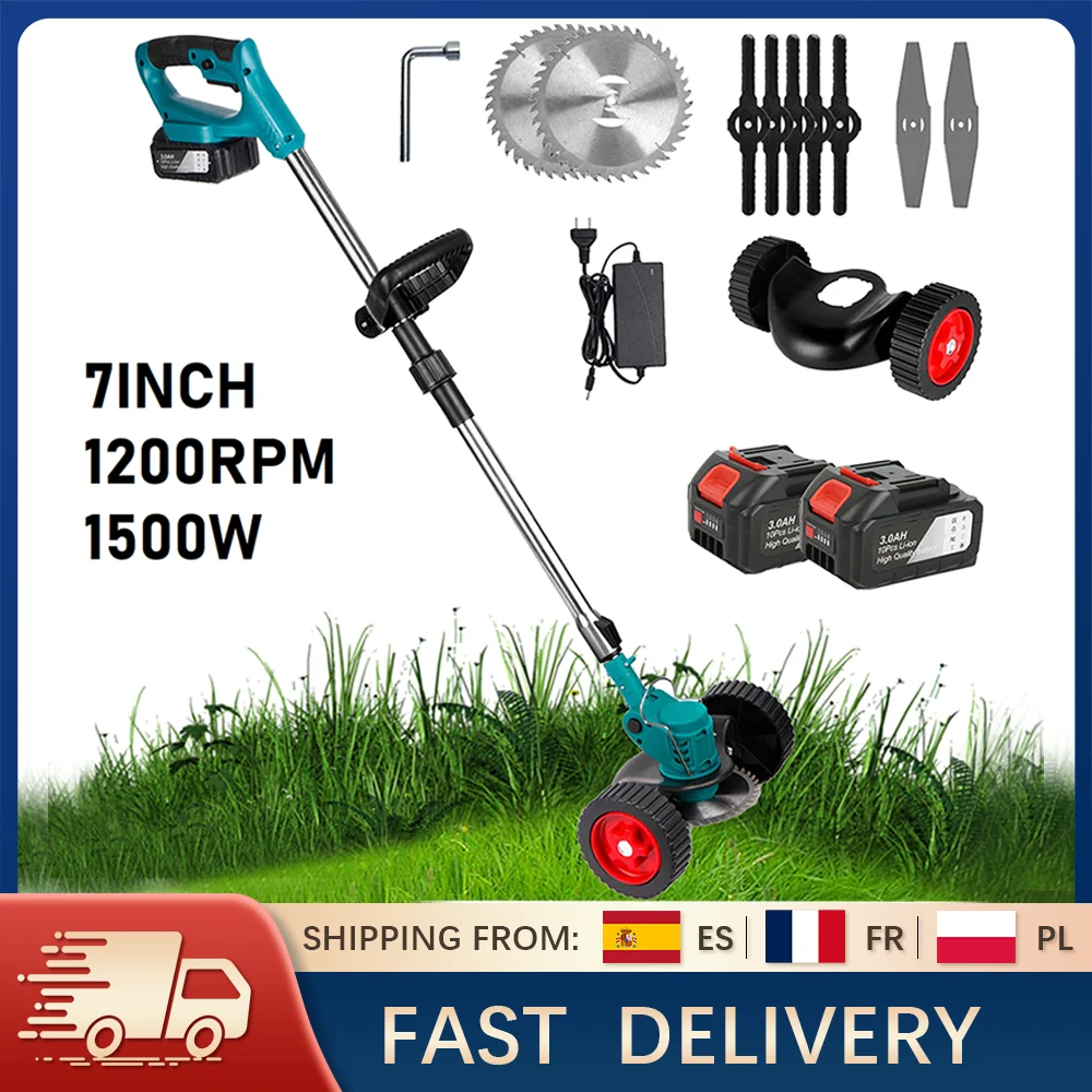 Tondeuse à gazon électrique sans fil 125 mm, pliable, longueur réglable, coupe-herbe, désherbeur, outil de jardin pour batteries Makita 21V