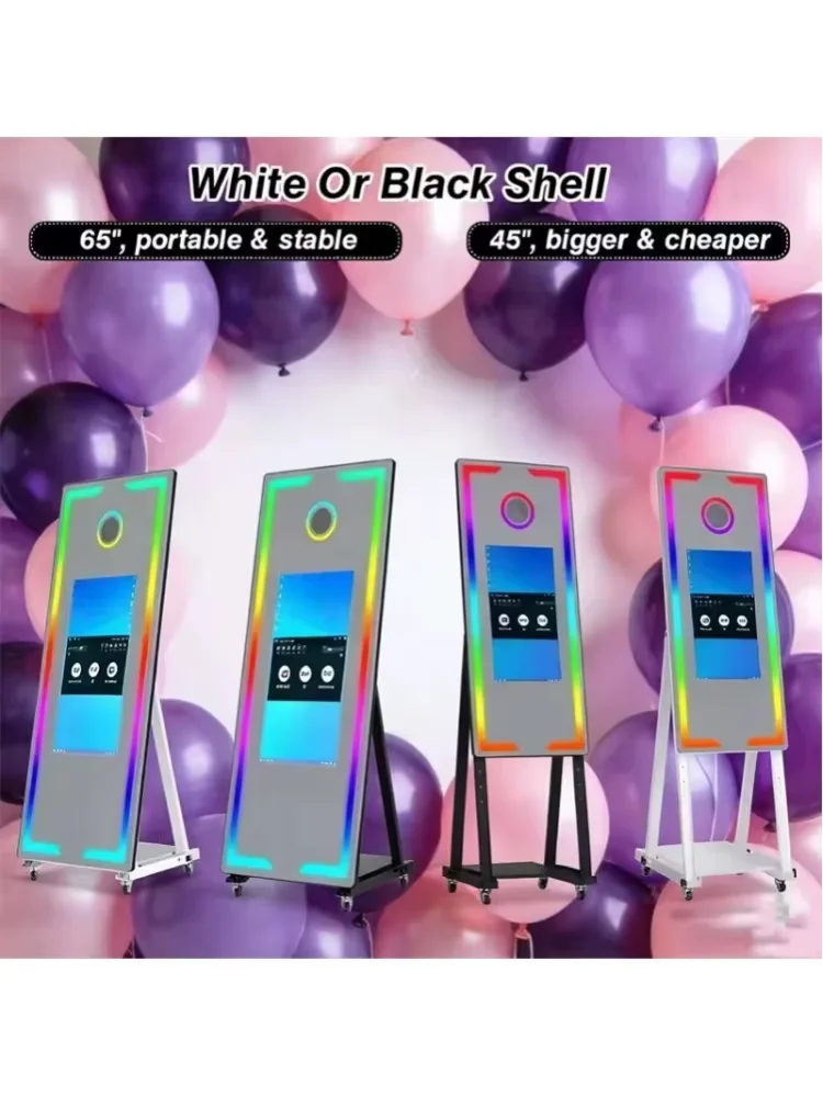 Magischer Spiegel geeignet für Hochzeiten, Partys und verschiedene Veranstaltungen. Tragbare Touchscreen-Fotobox mit magischem Spiegel, Modell 2026 (43-Zoll/65-Zoll).