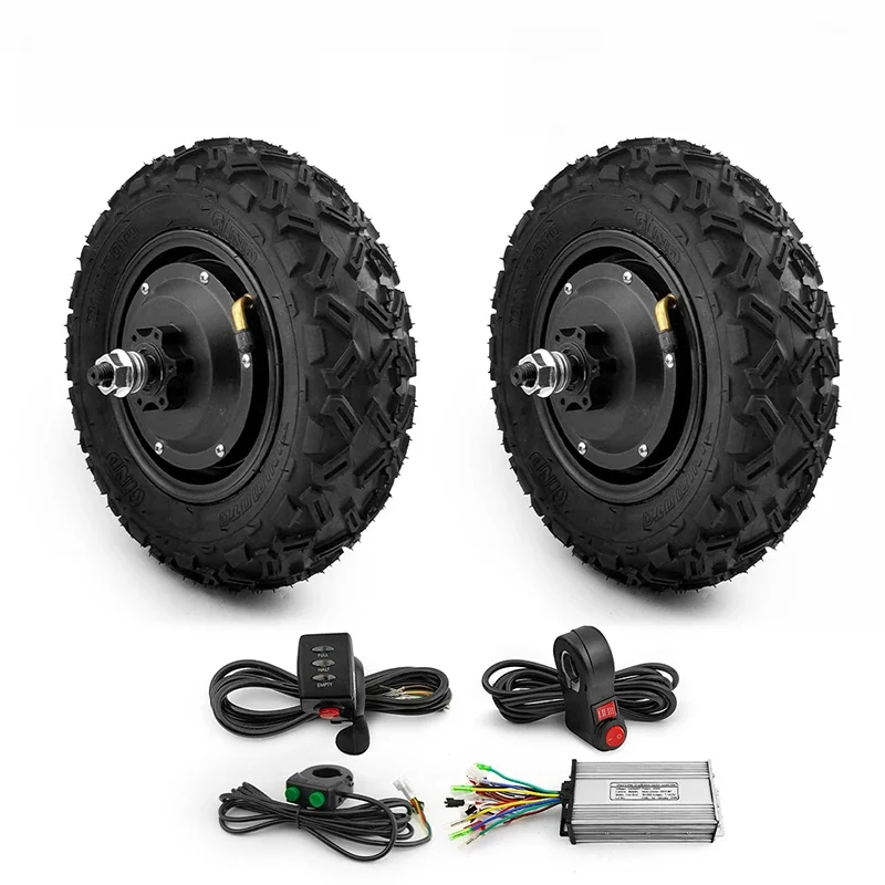 AliExpress L-faster Dual Drive Brushless Gear Hub Motor Wheel Kit for Electric trolleys Flat Cart, 10 Inch Off Road Tire, 350W