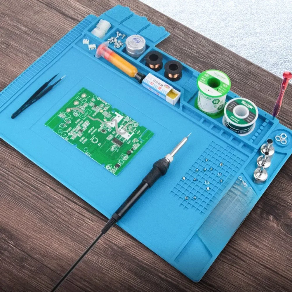 ESD résistant à la chaleur 932 ℉ Tapis de soudage outils de travail Kit de réparation de téléphone d'ordinateur tapis de réparation de travail plate-forme d'entretien résistante à la chaleur