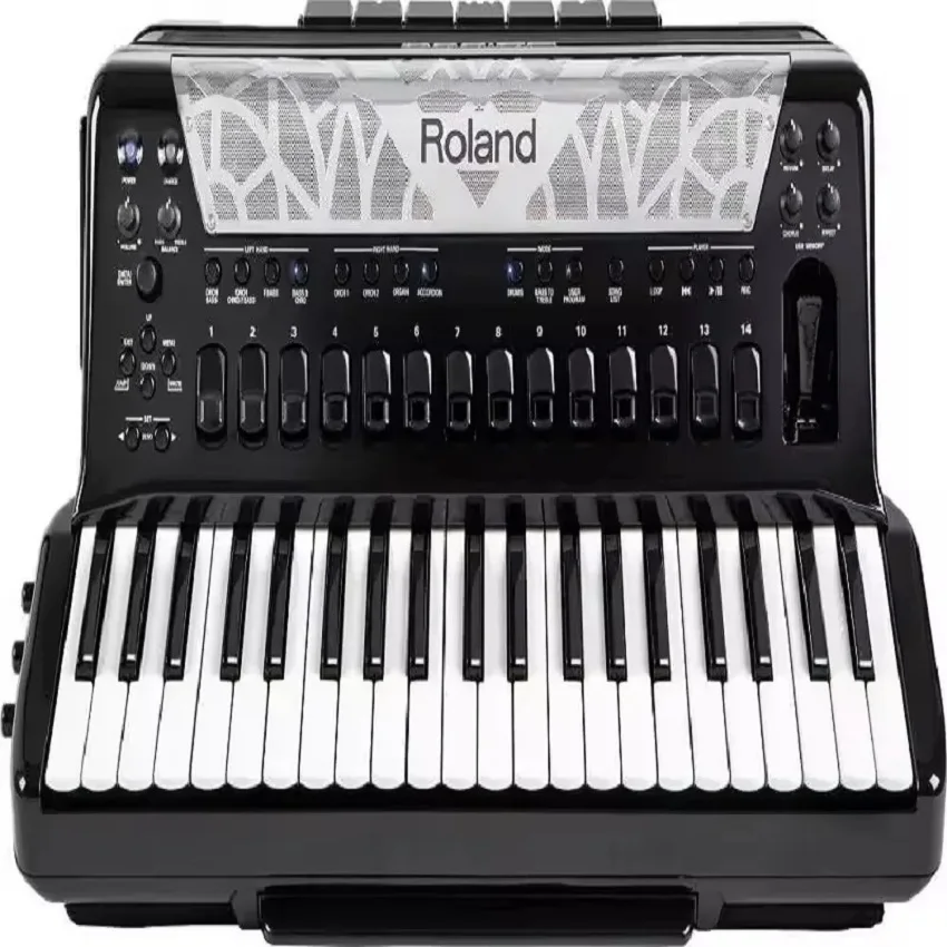 Terbaik) FR-8X Roland v-accordion Keyboard tipe BK hitam 41 tombol 120 dasar