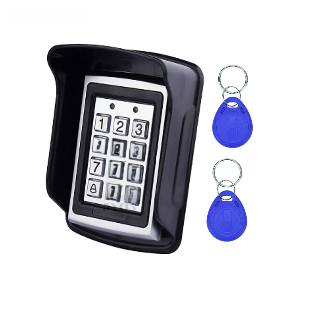 Waterproof shell +Metal Rfid Access Control Keypad With 1000 Users+ 10 Key Fobs For RFID Door Access Control System