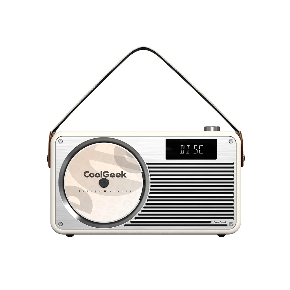 

Портативный CD-плеер CoolGeek VS-02 с Bluetooth 5.0, вертикальный CD-плеер, FM-радио, беспроводная колонка, перезаряжаемый, LED-дисплей, домашняя аудиосистема