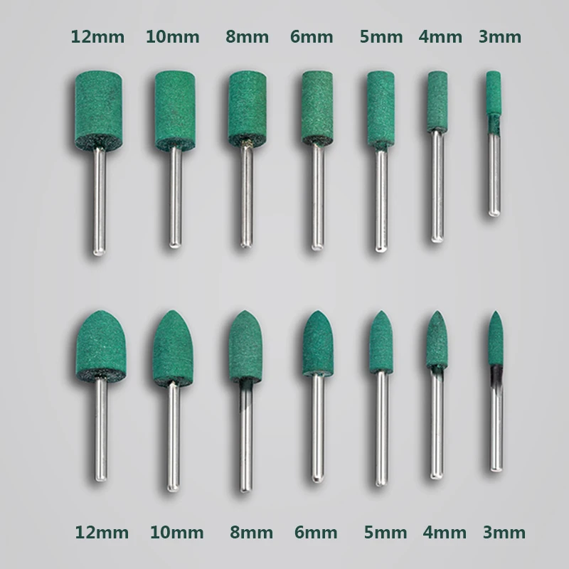 2-5 pz OD 3-12mm testa di molatura a punta montata in gomma per finitura stampo lucidatura Die Grinder strumento di lucidatura rotante rettifica in gomma
