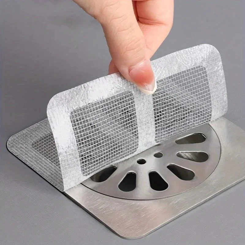 100 Pcs Disposable Shower Drain Hair Catcher for  Home Shower Drain Bathtub Bathroom Kitchen Sink Anti-blocking Mesh Net