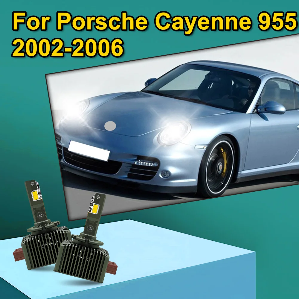 

2Pcs LED Headlight Bulbs Canbus 30000LM D1S D1R For Porsche Cayenne 955 2002 2003 2004 2005 2006 Plug&Play 110W High Power Lamps