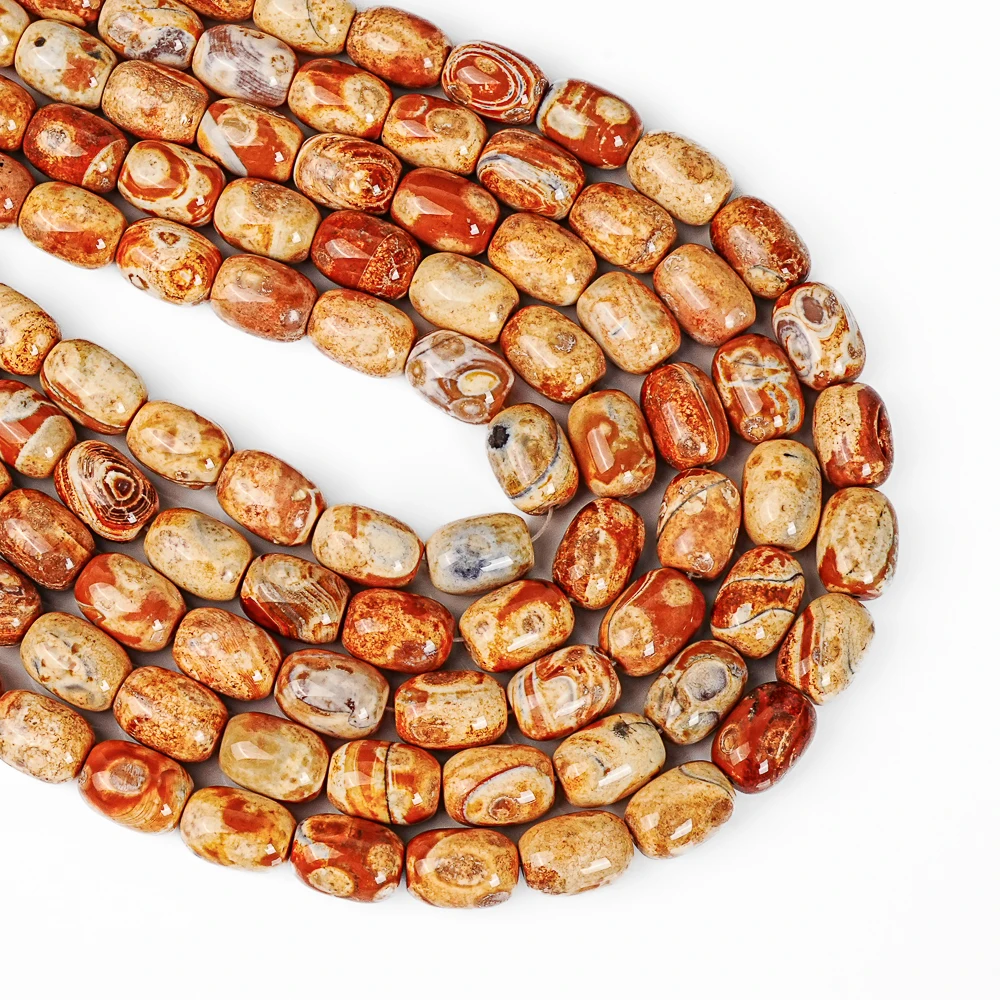 Natural Carnelian Agate Barrel Beads 14x10 18x13mm Loose Beads, Orange RedGemstone Beads for Handmade Jewelry Making DIY Gift