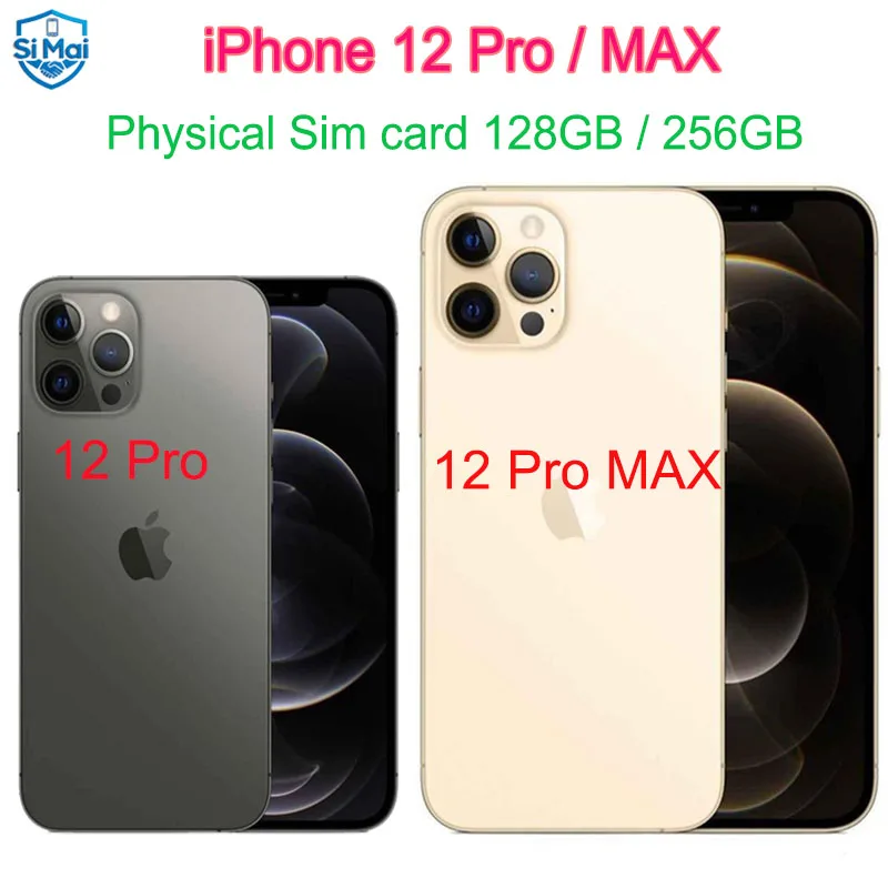 100% Original iPhone 12 Pro 6.1" & 6.7" iPhone 12 Pro Max Smartphone Unlocked 128GB/256GB ROM IOS A14 Face ID 5G Cellphone