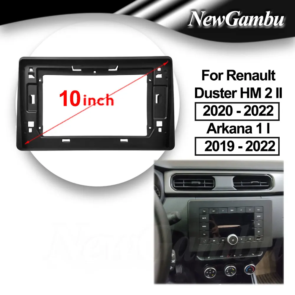 

10 inch 2Din Car DVD Frame Audio Fitting Adaptor Dash Trim Kits Facia Panel For Renault Duster HM 2 2020 - 2022 Arkana 1 2019