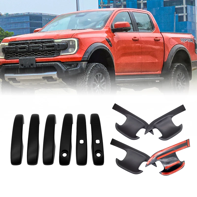 

Door Handle Protector Door Handle Insert Bowl Cap Guard for Ford Ranger Raptor Next Gen 2022 2023 year model 4X4 Car Styling