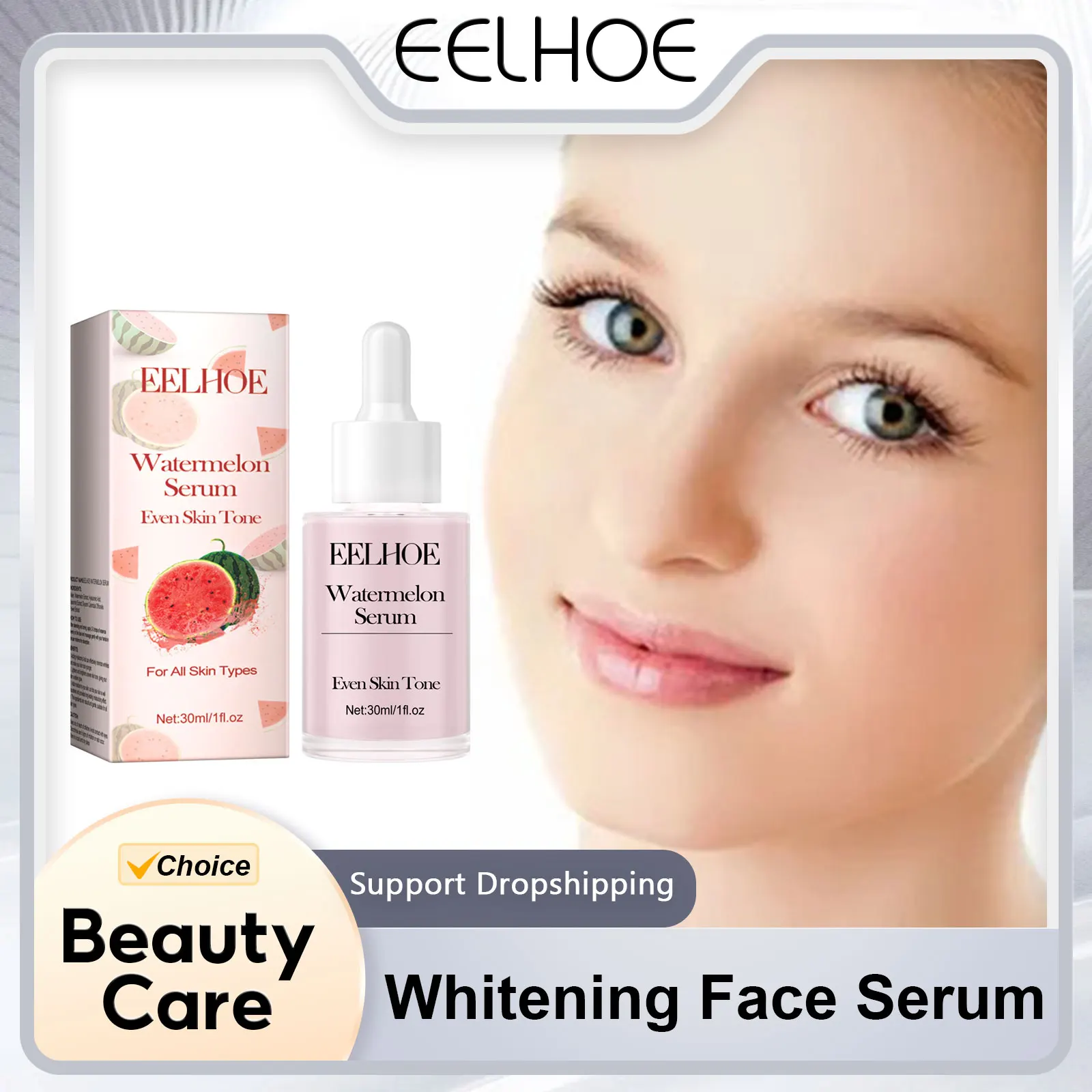 Whitening Face Serum Watermelon Niacinamide Freckle Removal Even Skin Tone Lighten Dullness Fade Dark Spots Nourishing Essence