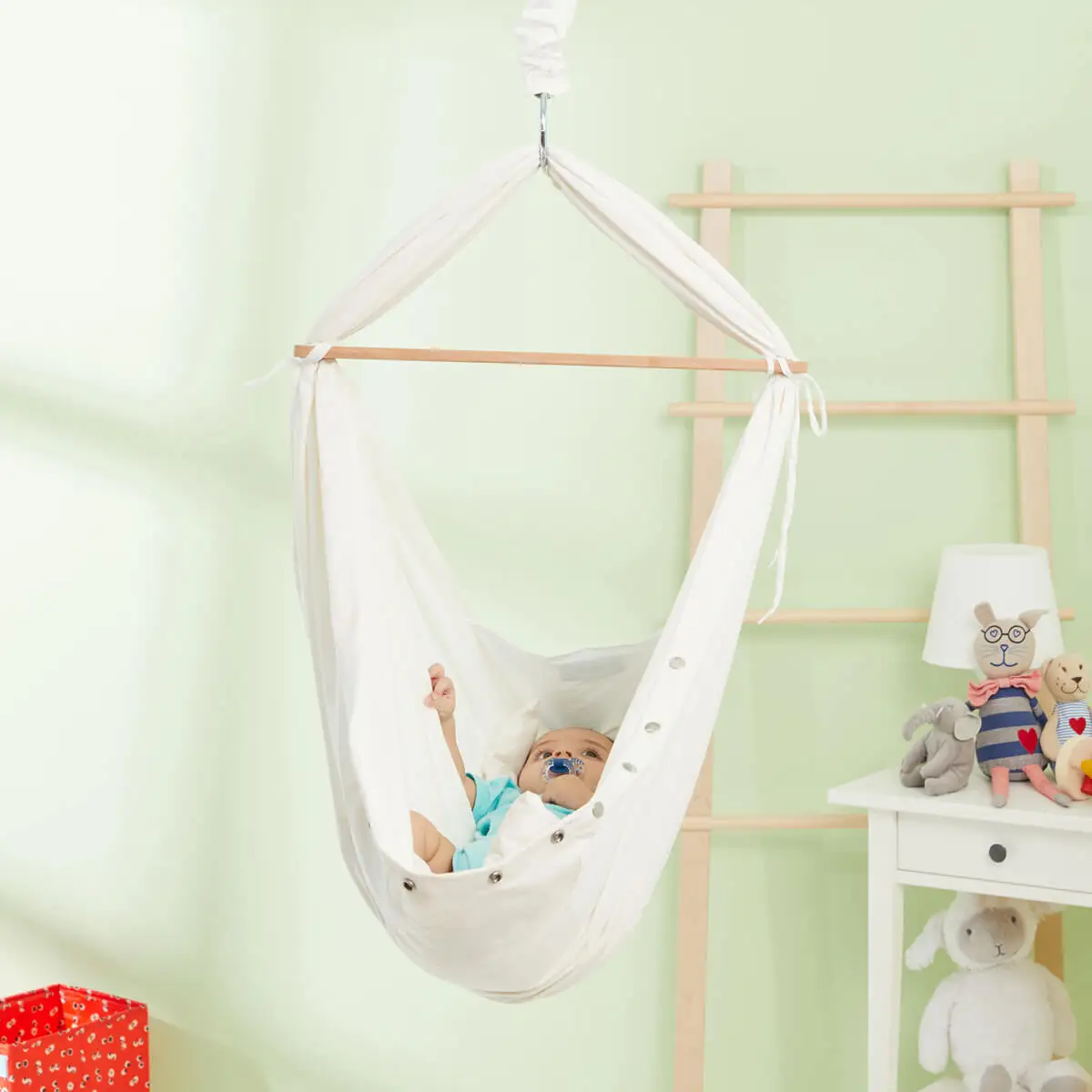 

Svava Latte Spring Loaded Baby Hammock Cradle - Baby Ceiling Swing High Quality Baby Hammock Sleeping Hammock