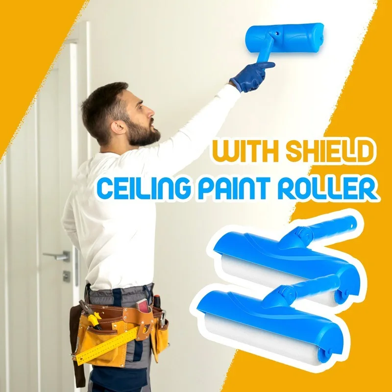 

Ceiling Paint Roller No Driproller Easy to Use without Splatter Adjustable Angle Button Comfortable Grip Portable Paint Brush