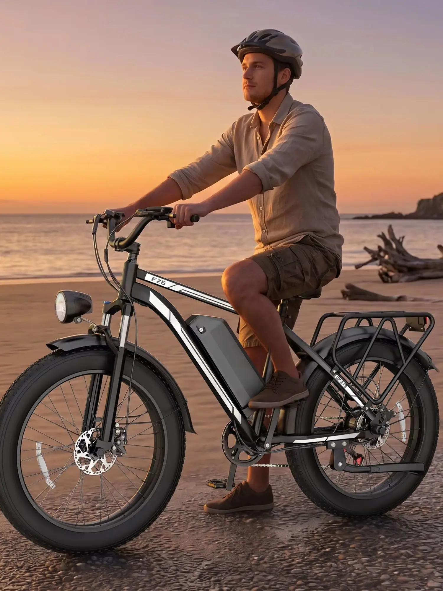 Zylvro F26 Lite E-Bike 500W Motor 750W Spitzenleistung 48V 18AH Akku, 26×4 Zoll Fat Tire E-Bike, Doppelhydraulische Bremsen E-Bike für Erwachsene