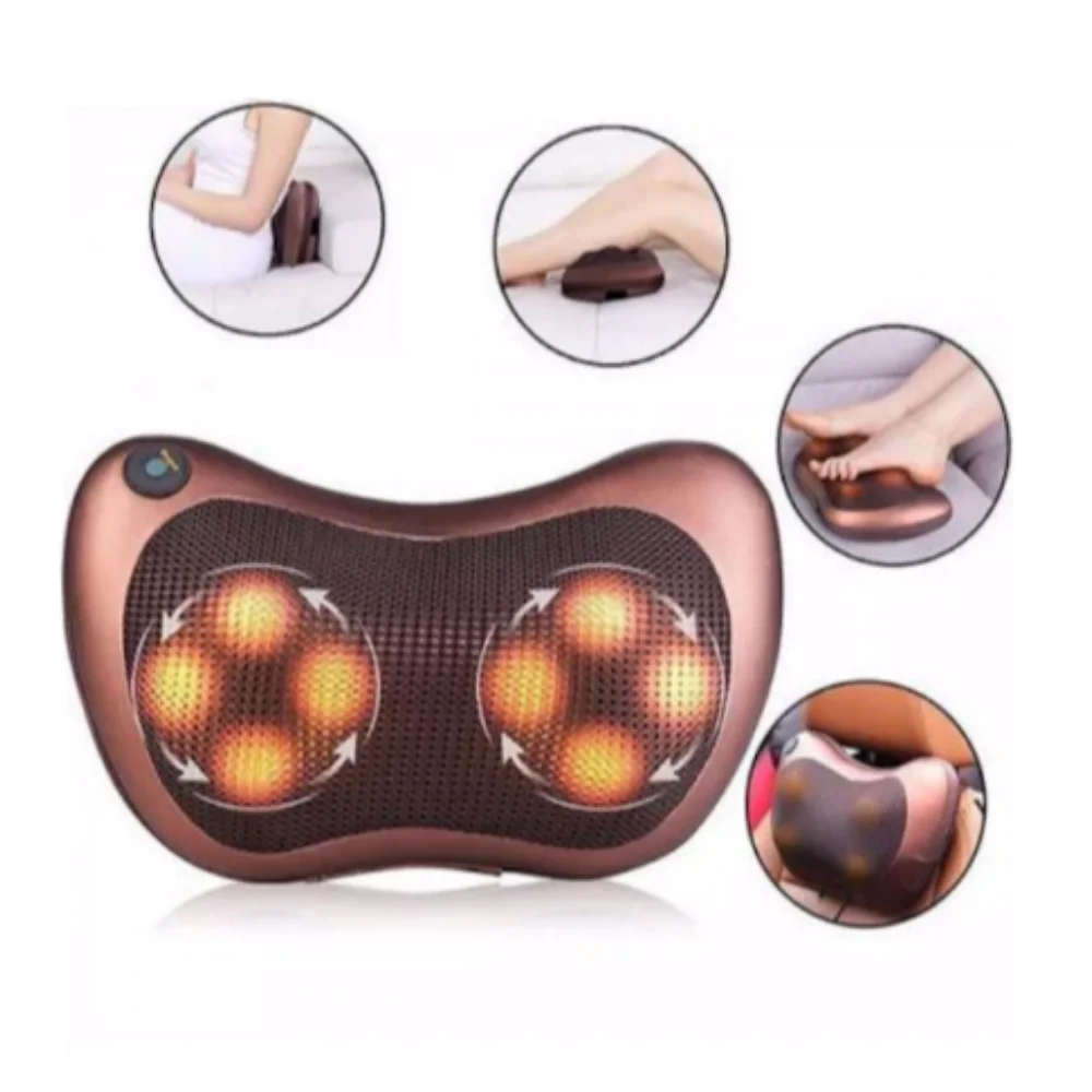 Electric Relaxation Massage Cushion Vibrator Neck Shoulder Back Heating Kneading Infrared Therapy Head Home Trolley Dual Purpose Multifunctional Cervical Intelligent Body High Quality And Hot Plate Lumbar Foot Tool 8