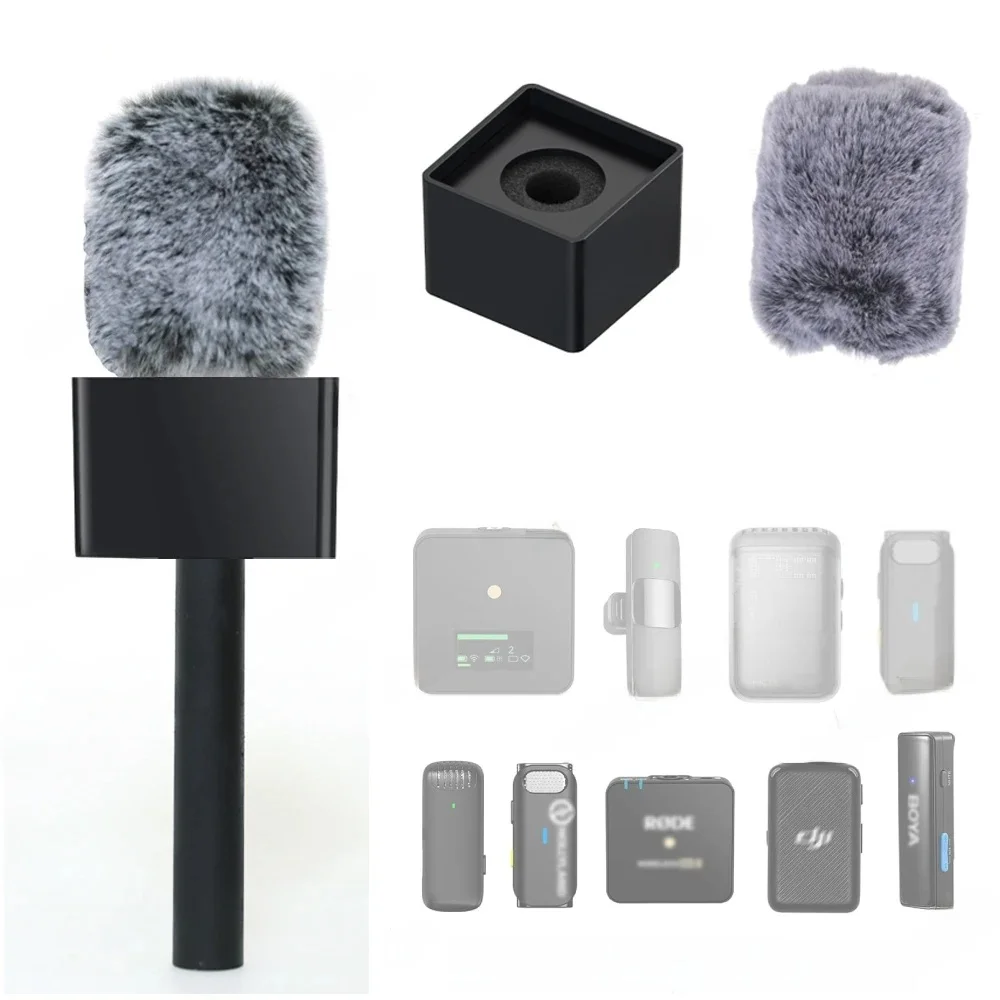 Bezprzewodowy mikrofon krawatowy z uchwytem do DJI Mic 3 Rode Wireless GO Mic z osłoną przeciwwietrzną na włosy do filmów TikTok, transmisji na żywo i wywiadów — zdjęcie produktu 7