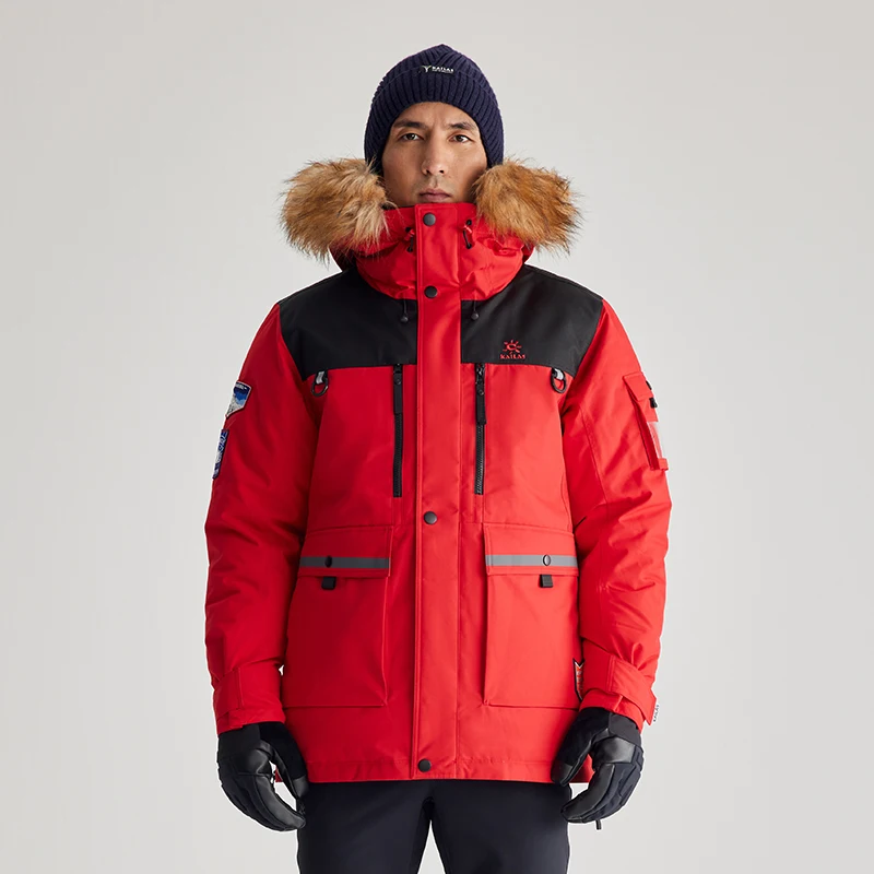 KAILAS Men's Parka Goose Down Hooded Jacket 700FP Winter Thermal Windproof Down Jacket For Hiking And Travel KG2333103