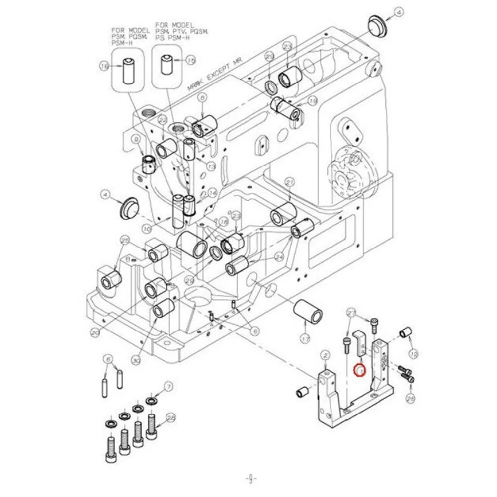 Multi-Needle Sewing Machines Bushings  Mechanism 81-714 Main Shaft Bushing 81-735 Needle Bar Bushing Fit KANSAI 1404  1412 1508