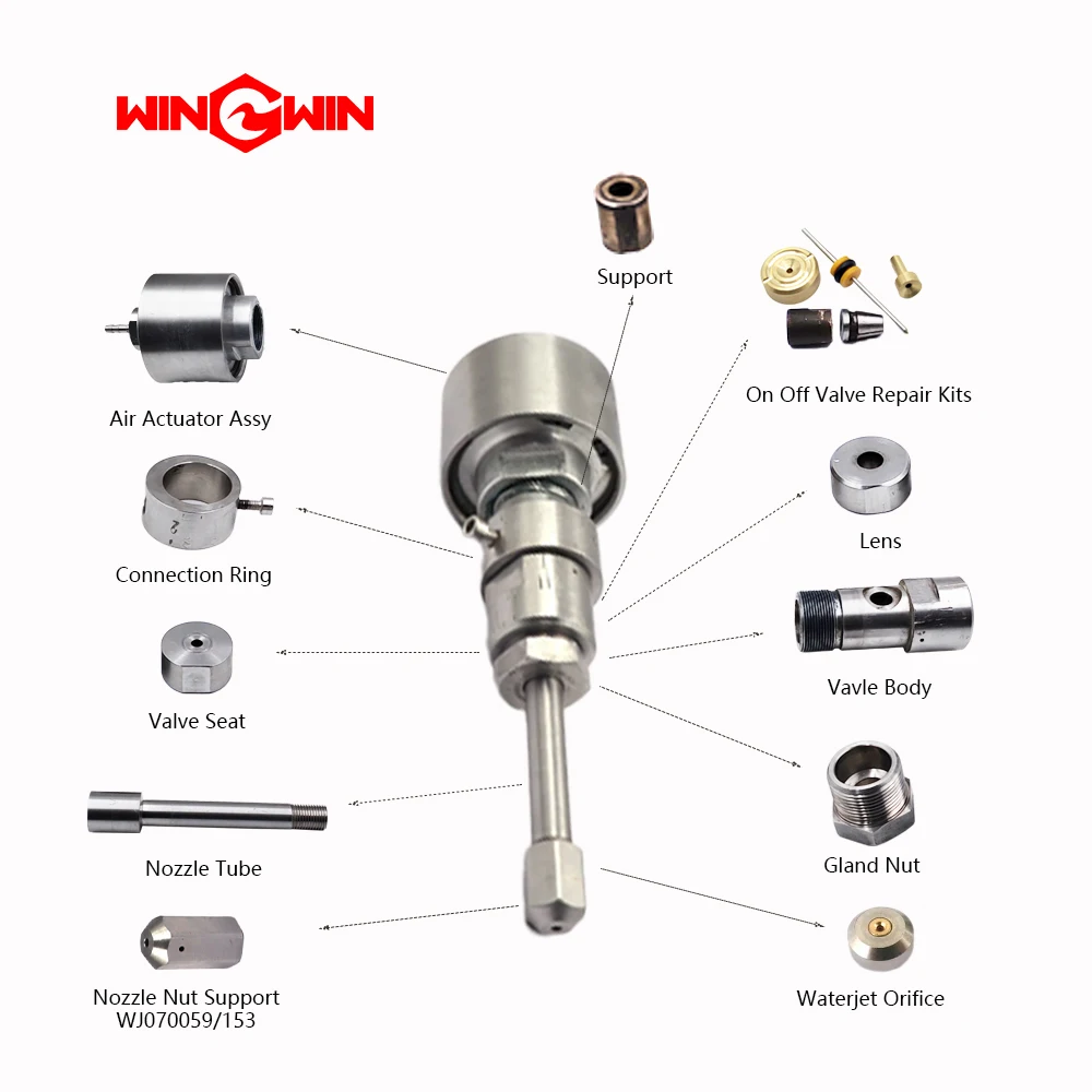 Water Jet Consumable Cutting Head Assembly Waterjet Spare Parts