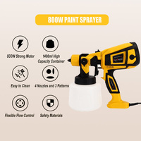 NEW Paint Sprayer 800W High Power Electric Spray Paint Gun 1400ml High Capacity Container Easy to Clean 4 Nozzles and 3 Patterns