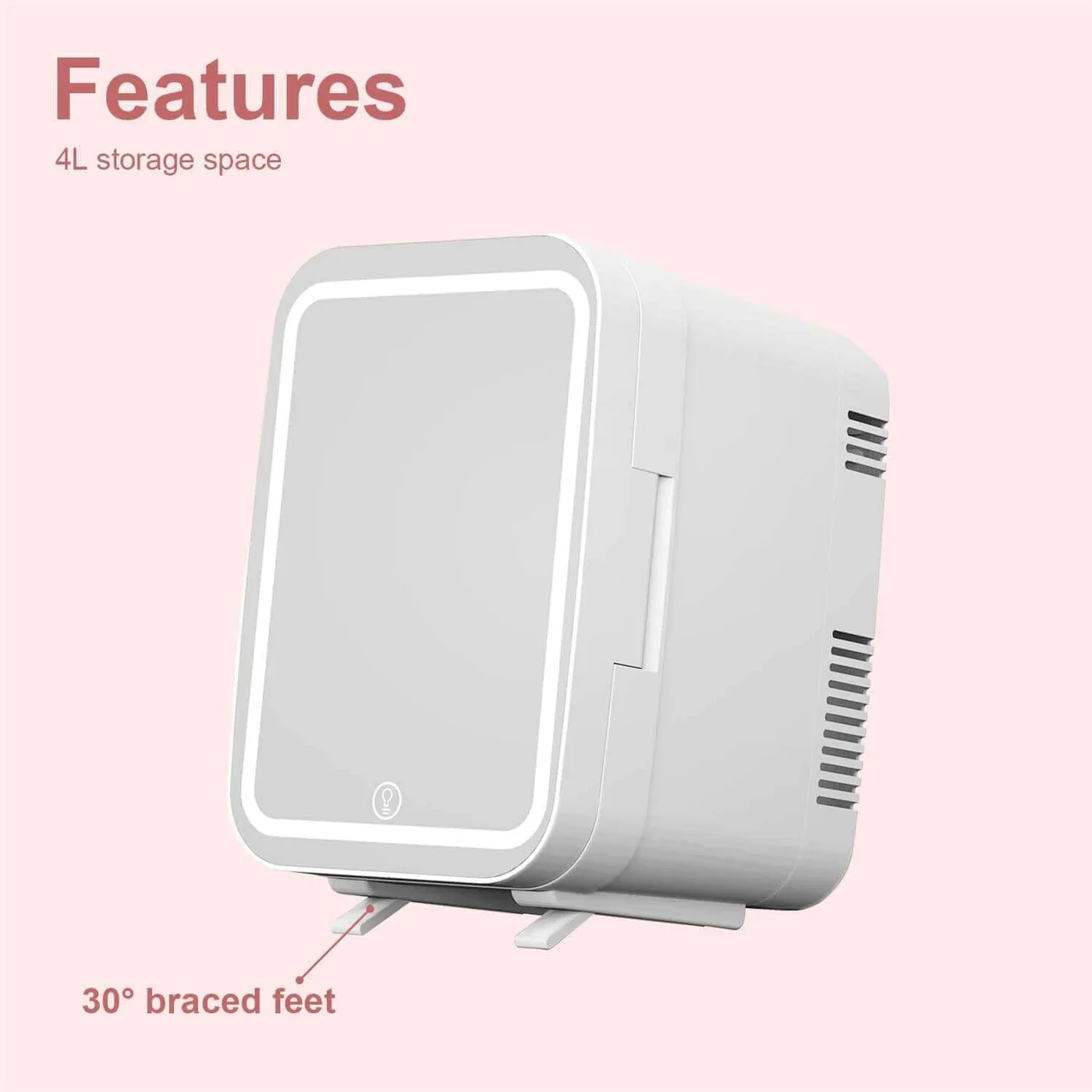 Cooseon 4L Mini Mirror Fridge, Beauty Makeup Skincare Refrigerator, AC/DC Heated Cooling Beauty Refrigerator, Car Mini Fridge