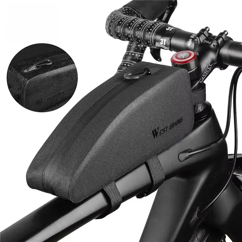 AliExpress West Biking WEST BIKING Bicycle Top Tube Bag Portable Bike Handlebar Bag Nylon TPU Full Waterproof Triangle Bag MTB Road Cycling Accessories