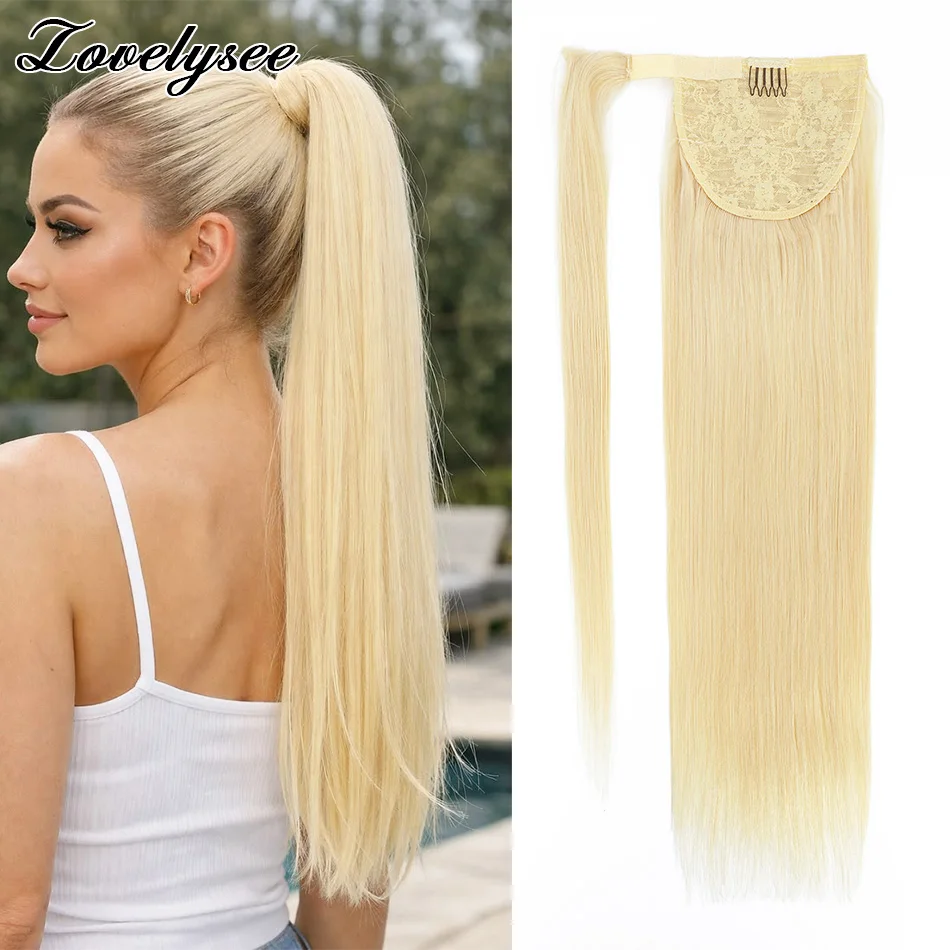 Straight Ponytail Extensions 200 Grams Wrap Around Clip In Ponytail Brazilian Remy Human Hair Extension For Women 18 to 28 Inch