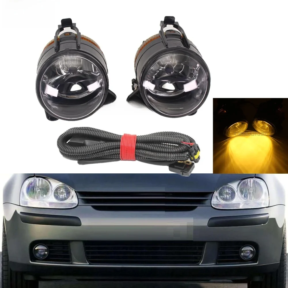 Dla VW Golf 5 V MK5 R32 2004 2005 2006 2007 2008 2009 samochód stylizacji przedni zderzak halogenowe światło przeciwmgielne samochodu lampa przeciwmgielna + drut — zdjęcie 2