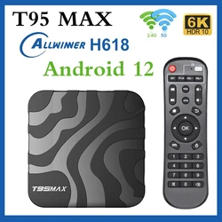 TV Box T95 Max Android 12 8GB 128GB H618 Set Top Box Quad Core Dual Wifi 2.4G&5G 6K Smart Google Voice Assistant Media Player