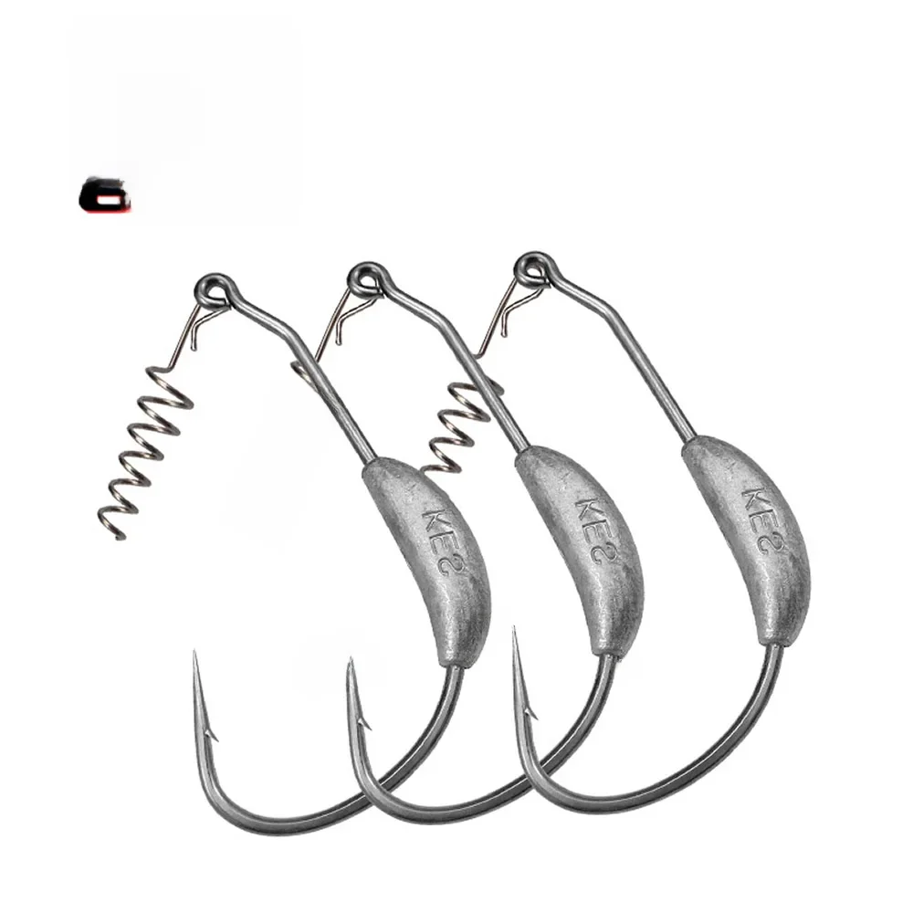 ESFISHING – hameçon de pêche en acier à haute teneur en carbone, 5 pièces, 3.5g, 10g, 14g, 26g, large manivelle, tête de gabarit, leurre souple pour brochet